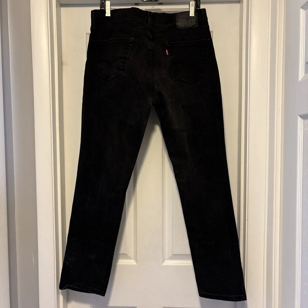 LEVI'S 511 34x32 Slim Fit Jeans Black Medium Wash Grunge 04511-1907 S110782